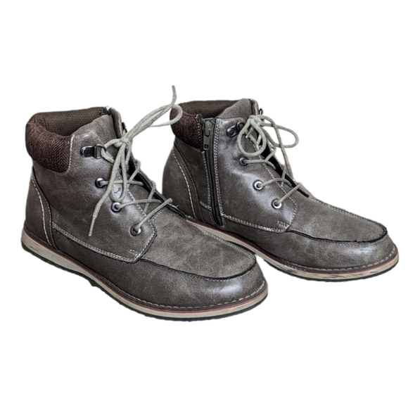 Steve Madden Houston Side Zip Lace Up Boots - Picture 1 of 7